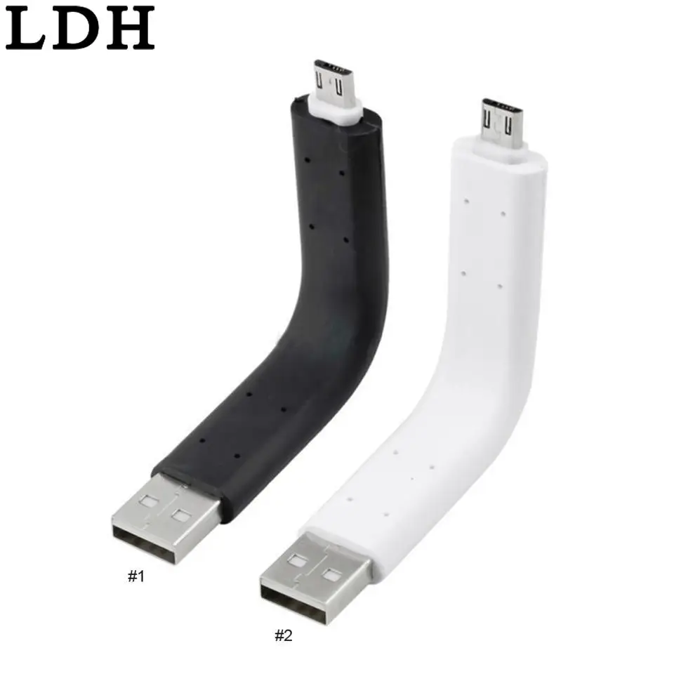Flexible Short mini 8Pin Micro USB Cable Charger Holder Data Sync bend Wire For iPhone 5/5S/6S/6/7 Plus Android for Samsung