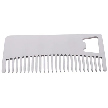 

1pc Beard Comb Portable Mustache Hair Beard Care Comb With Bottle Opener Beard/Hair Stainless Steel Styling Tool