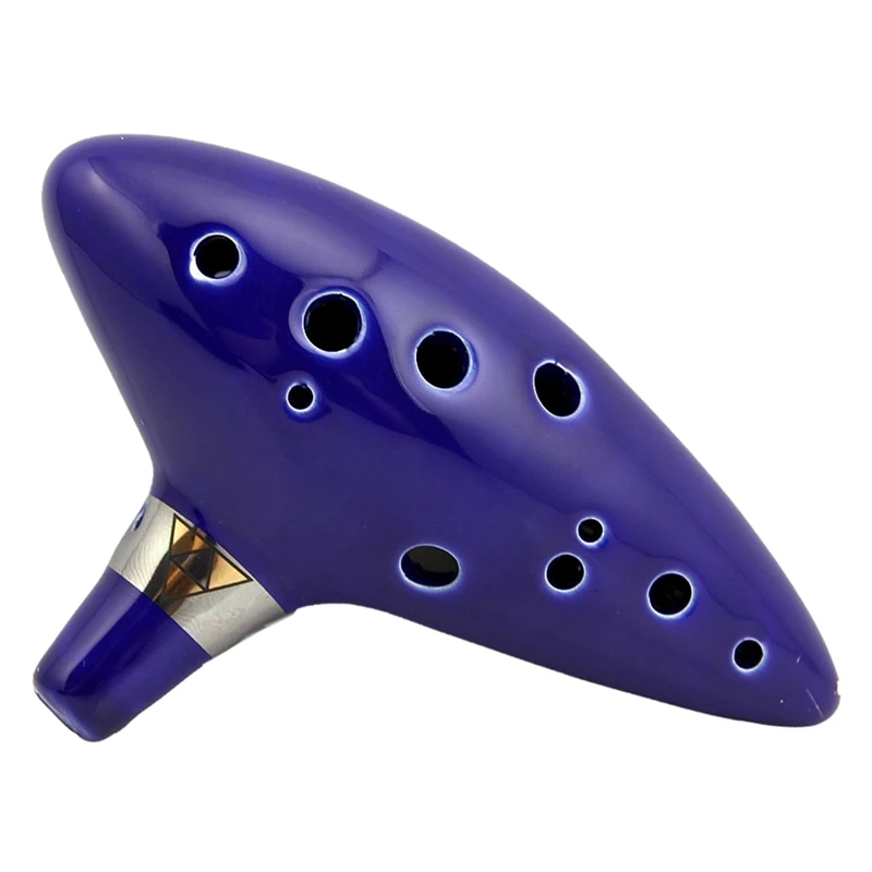 

12 Hole Blue Ocarina Ceramic Alto C Legend of Zelda Ocarina Flute Instrument