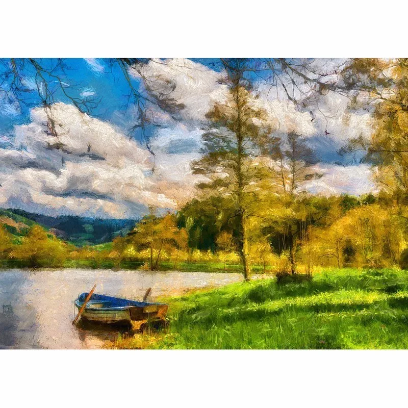 DIY 5D Diamond Painting Lake Farm Canvas Resin Craft Mosaic Embroidery Sale Picture By Numbers Full Square/round Drill | Дом и сад