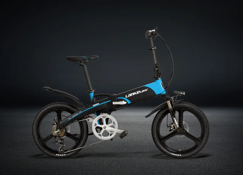 Excellent 20 Inches Folding Bicycle, Integrated Magnesium Alloy Rim, Folding Electric Mountain Bike, 5 Grade Assist, Suspension Fork 17