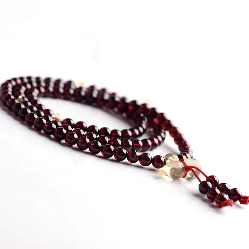 

Natural stone beads bracelet women's claretred carbunde crystal bracelet stone beauty