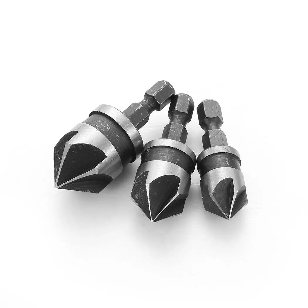 

Drill Cutter 1/4 Bit Countersink Hex Countersink Hole 5 Shank inches Flute HSS Chamfering