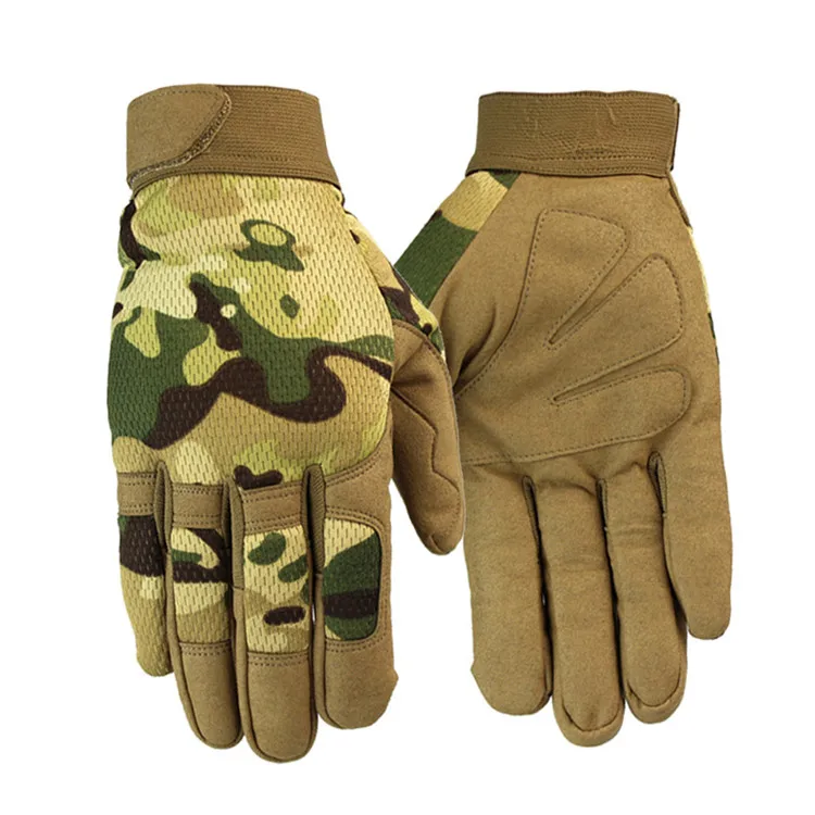 Мужские военные тактические перчатки с полным пальцем, американские армейские боевые перчатки для страйкбола, перчатки для занятий спортом на открытом воздухе, тренировочные велосипедные варежки - Цвет: CAMO