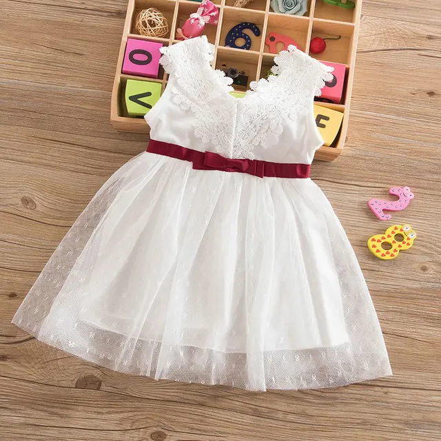 1 year old Baby Girl Dress Vintage Princess Girls Lace Flower Dresses
