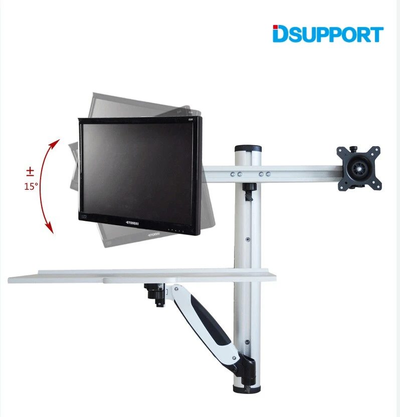  WS09 Wall Mount Ergonomic Full Motion Sit-stand Dual Screen 13