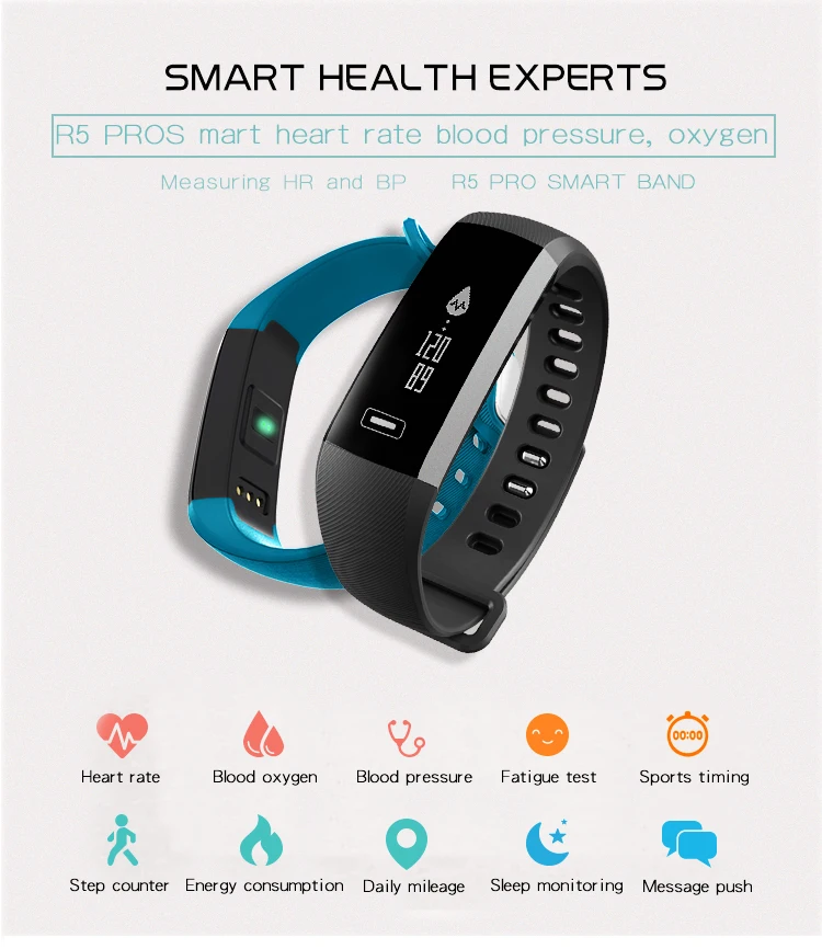 Спортивные часы Для мужчин Smart Браслет Heart Rate Мониторы Фитнес браслет трекер SmartBand Bluetooth для Android IOS PK miband