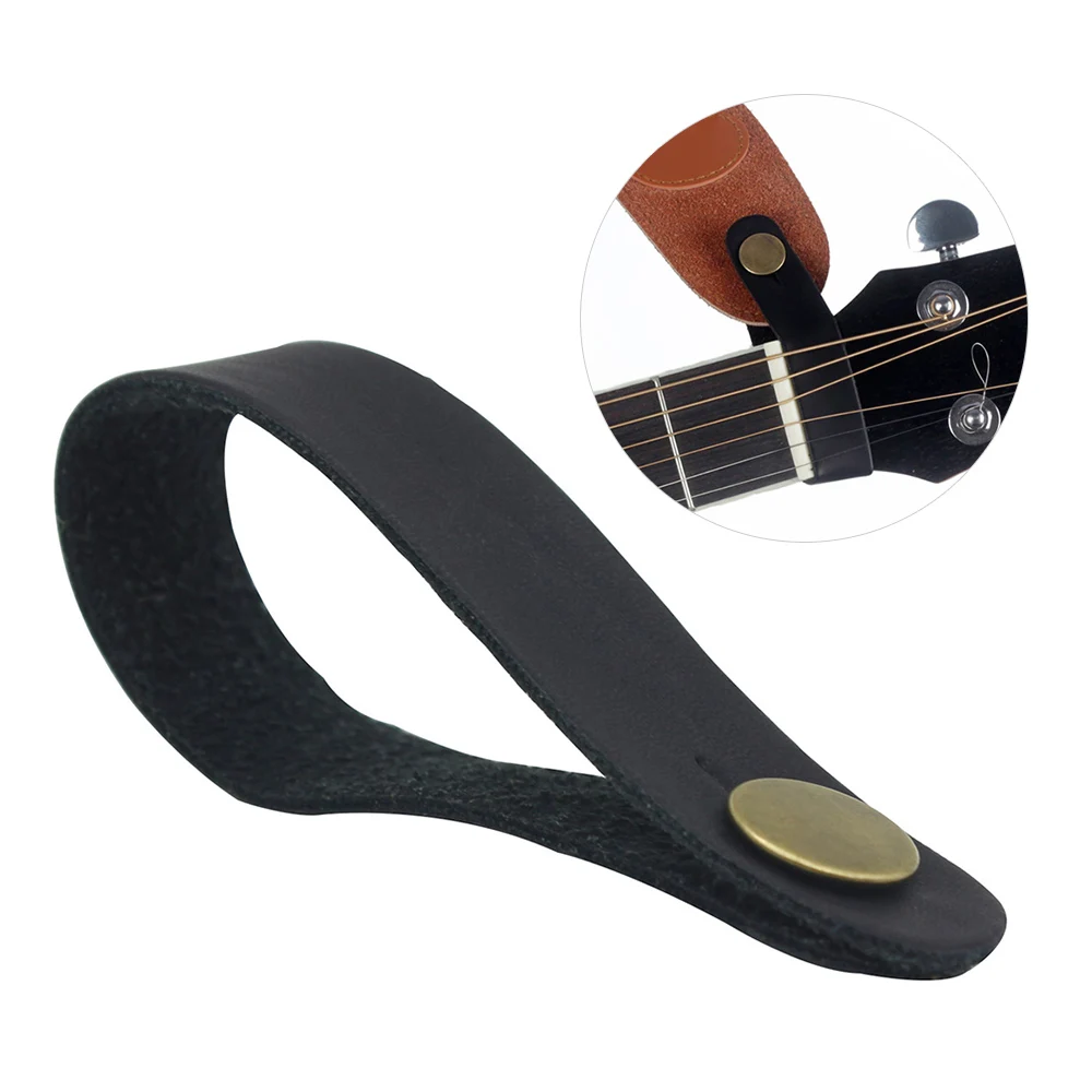 negro Fretfunk   ® Funda de piel Para Correa de guitarra acústica con botón fabricado en Reino Unido 