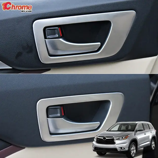 For Toyota Highlander Kluger 2014 2015 2016 2017 2018 Chrome Inner Interior Door Handle Cover Bowl Trim Decoration Car Styling