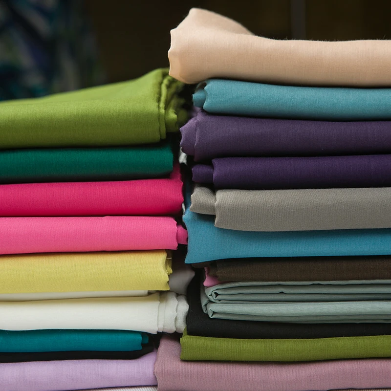 

Solid multi-colors silk blends cotton lining fabric for coat lining, summer dress, thin breathable lining, craft by the yard