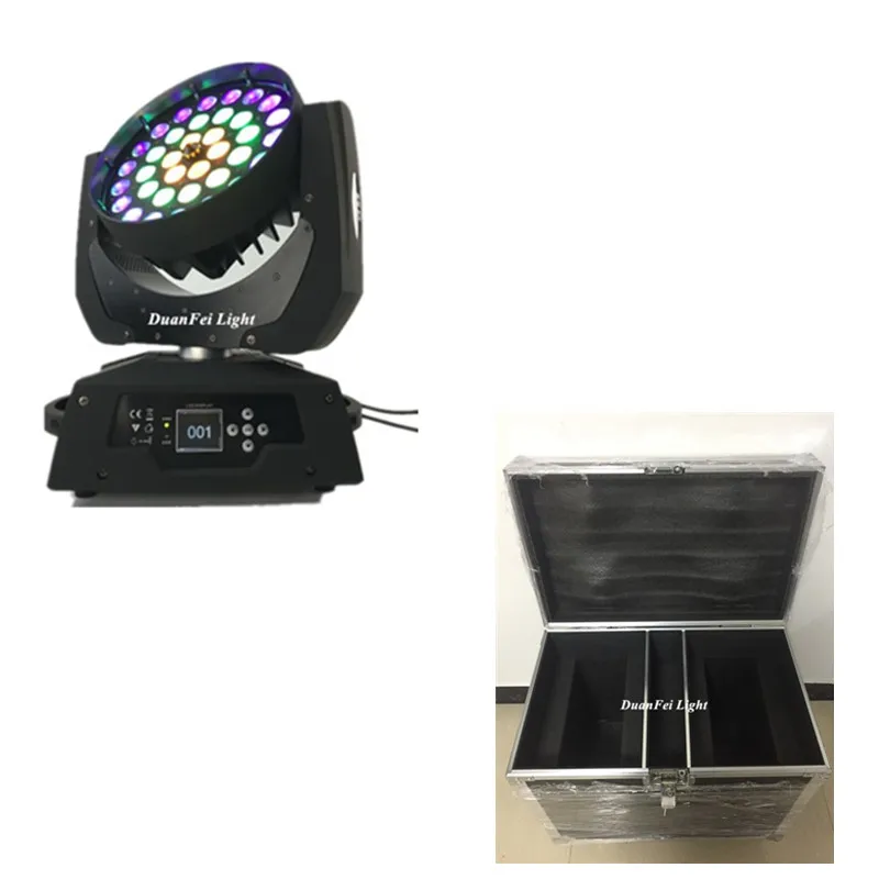 (4 шт. + 2 футляра) светодиодная движущаяся головка 36x18 Вт rgbwa uv led моющаяся