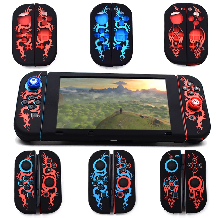 

Nintend Switch Dragon Totem Silicone Cover Skin Case with 2 Analog Thumb Grips for Nintendo Switch