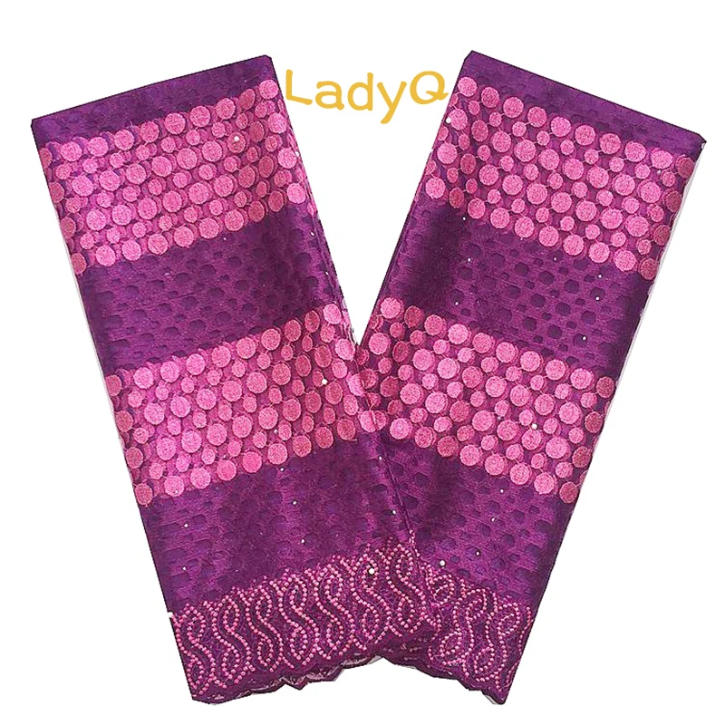 LadyQ фиолетовая нигерийская кружевная ткань Высококачественная кружевная зеленая африканская чистая кружевная ткань с камнями французская нигерийская кружевная ткань