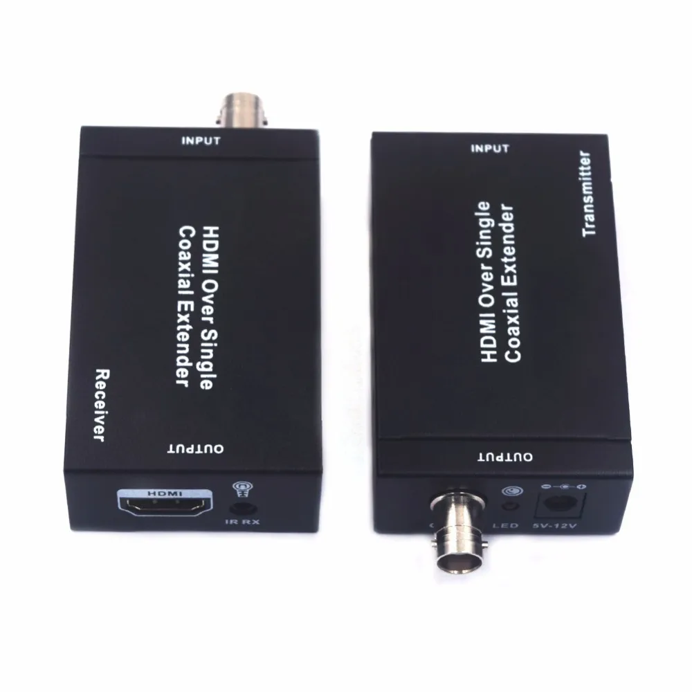 

100M HDMI Coaxial Cable Extender RG-6 RG-59 1080P Extender Transmitter HDMI + IR Over One 75 ohm RG-6U Coaxial Cable Adapter
