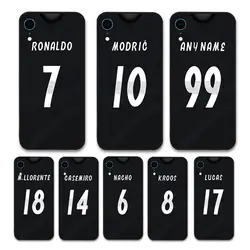 Европейский Футбол чехлы с изображением Роналдо и Модрич KROOS, Джерси стиль Реал Мадрид индивидуальные имена и номера случае для iPhone XR Чехлы