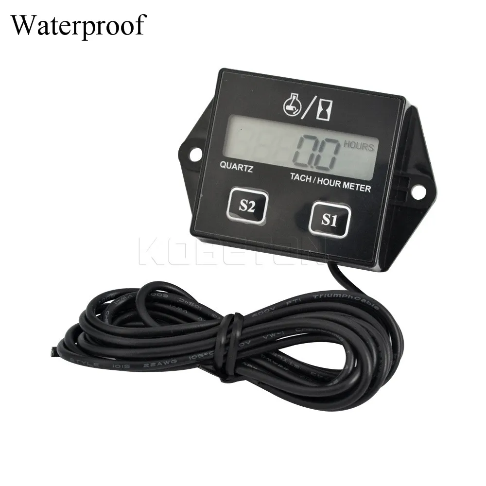 

LCD Display Digital Tachometer Hour Meter 2&4 Stroke Engine Spark Plugs RPM Tacho Tach Gauge Spin For Car Motorcycle