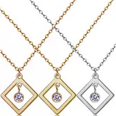 Двойной круглый геометрический кулон ожерелье из нержавеющей стали CZ Чокеры ожерелье Модные женские хрустальные ювелирные изделия подарки на день матери