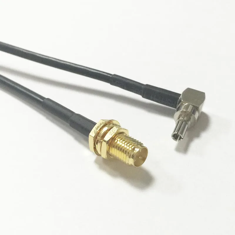 New Wireless Modem antenna cable RP SMA Female Jack nut to CRC9 Right Angle Connector RG174