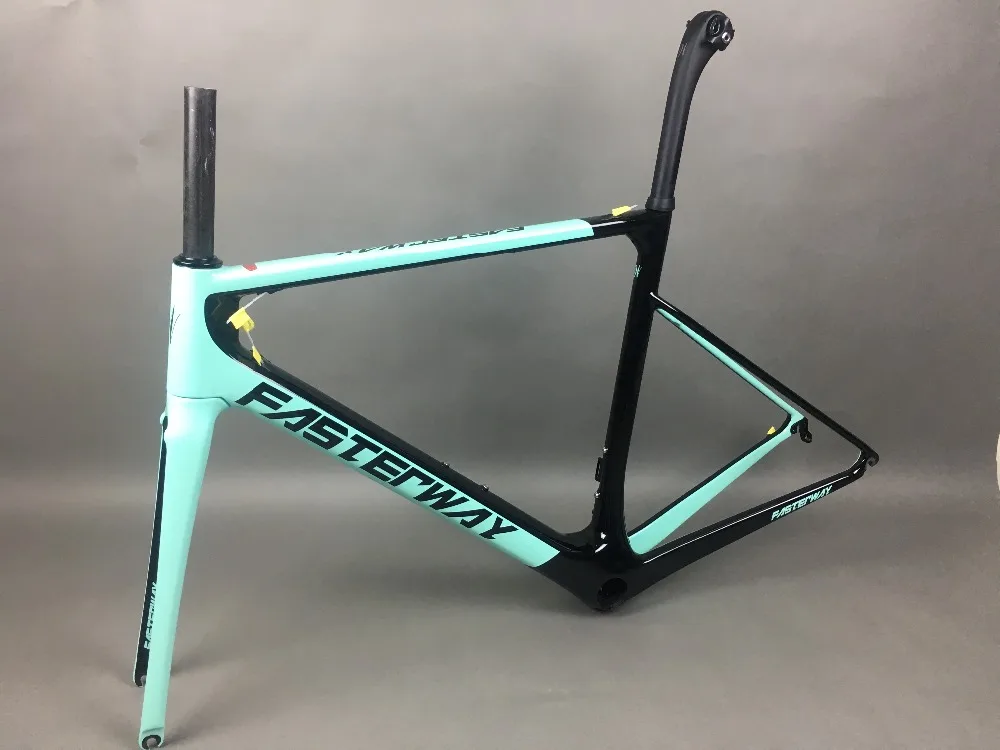 Clearance 2019 design super light FASTERWAY classic carbon road frameset D Brake carbon bike frame:Frameset+Seatpost+Fork+Clamp+Headset 23