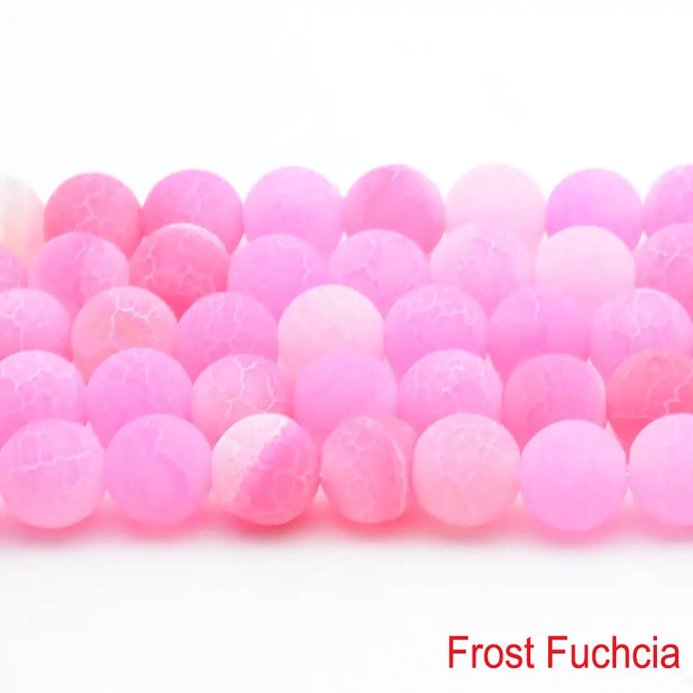 35 стилей натуральный круглый тусклый полированный Howlite Агаты австрийский кристалл камень бусины для изготовления ювелирных изделий - Цвет: Frost Fuchsia