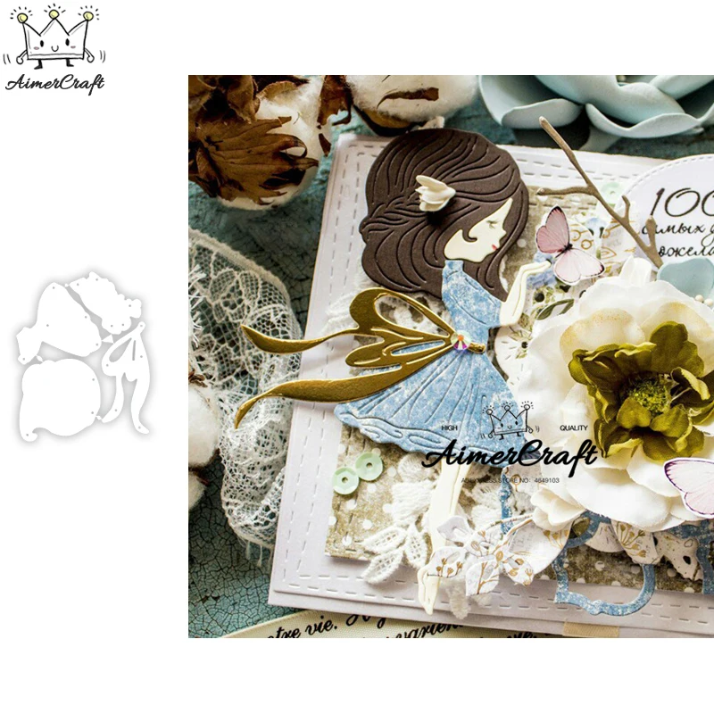 Металлические штампы Lovely Girl для рукоделия бумажная карточка декоративное