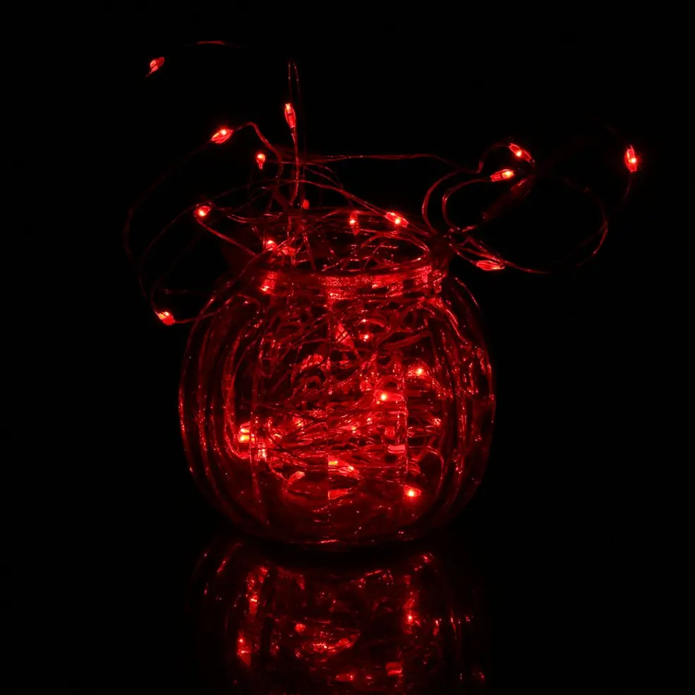 

5PCS Red 6m 60 LED String Light Party Decoration 3AA Battery Box With Remote Control