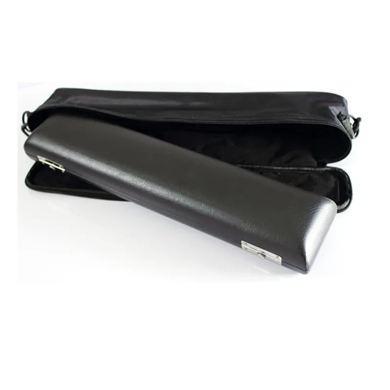 

High quality portable 17 holes flute PU leather hard case wood box velvet inside oxford cloth soft gig bag with shoulder strap
