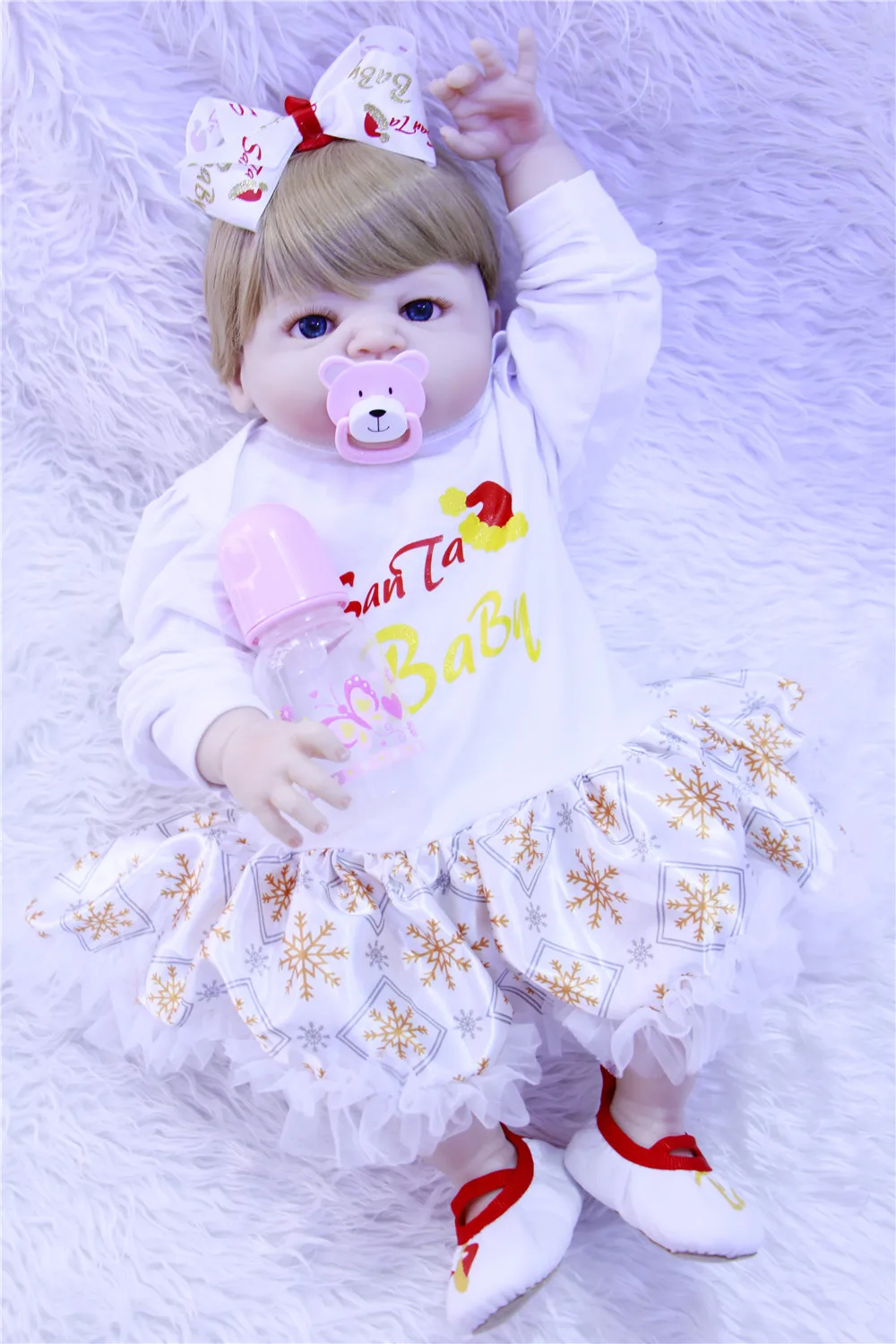 55 см полный силиконовые гиперреалистичный Пупс детский приятель подарок для девочек 22 дюймов Bebe, живой игрушки для букетов кукла Bebes кукла