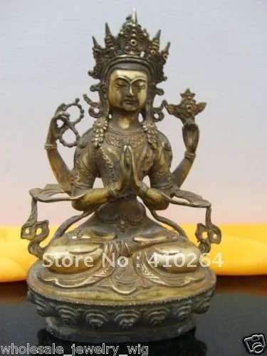 Nice Discount 200MM ANTIQUE Buddhist Bronze CHENREZIG Buddha Statue nice-discount-200mm-antique-buddhist-bronze-chenrezig-buddha-statue