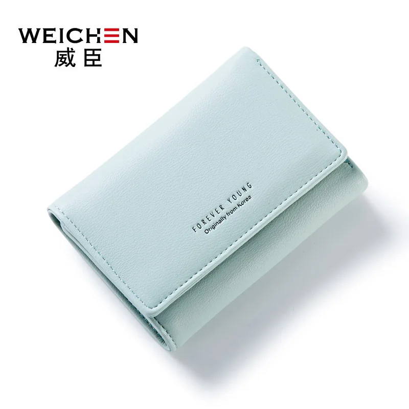 

WEICHEN 2018 New Lady Short Wallet Fashion PU Leather Women Mini Notecase Fresh Style Girls Purse Coin Pocket PR07B364-1