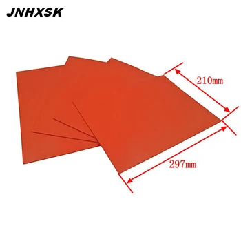 

JNHXSK Silicone rubber sheet A4 size 297*210*2.3mm size 1pcs thin board red color Rubber Sheet Mat free shipping