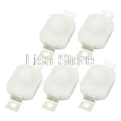 

5pcs Torch Flashlight Self Lock SPST Push Button Switch White AC 250V 1.5A