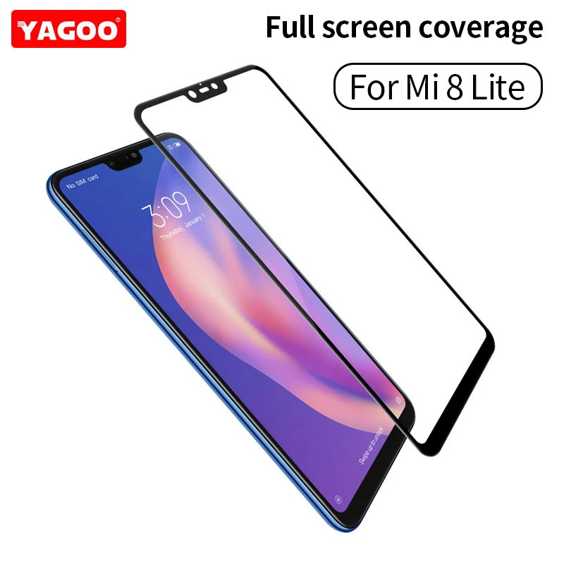 Yagoo оригинальный закаленное стекло для Xiaomi Mi 8 Lite глобальная версия бронированный