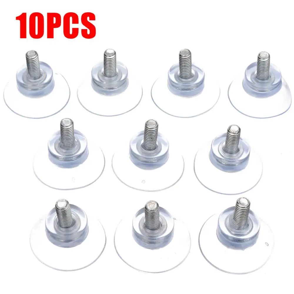 

10Pcs Rubber Strong Suction Cup Replacements Glass Transparent Sucker Plastic Hooks For Glass Table Tops W/M6 Screw Storage Tool