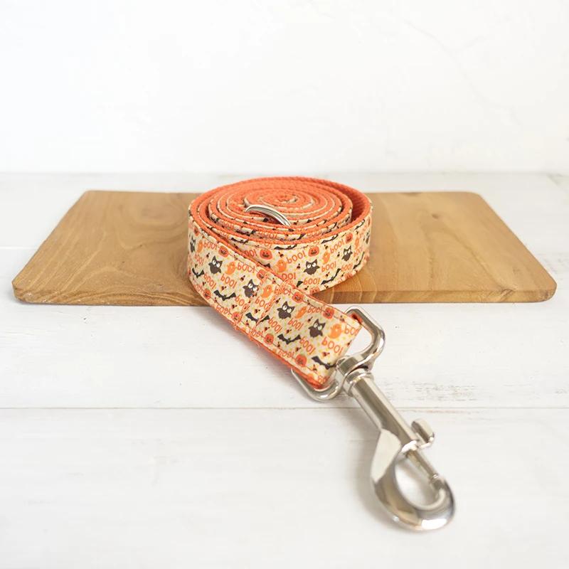 17-Leash Именной ошейник для собаки Pet поводки комплект снег Хэллоуин милые именной браслет под заказ ID тег нейлон Регулируемый воротник Eangrving - Цвет: 17-Leash