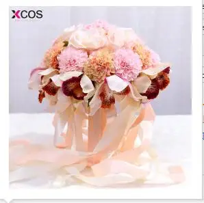 Розовый фиолетовый белый свадебный букет ручной работы искусственный цветок Роза buque casamento Свадебный букет для украшения свадьбы - Цвет: as the picture
