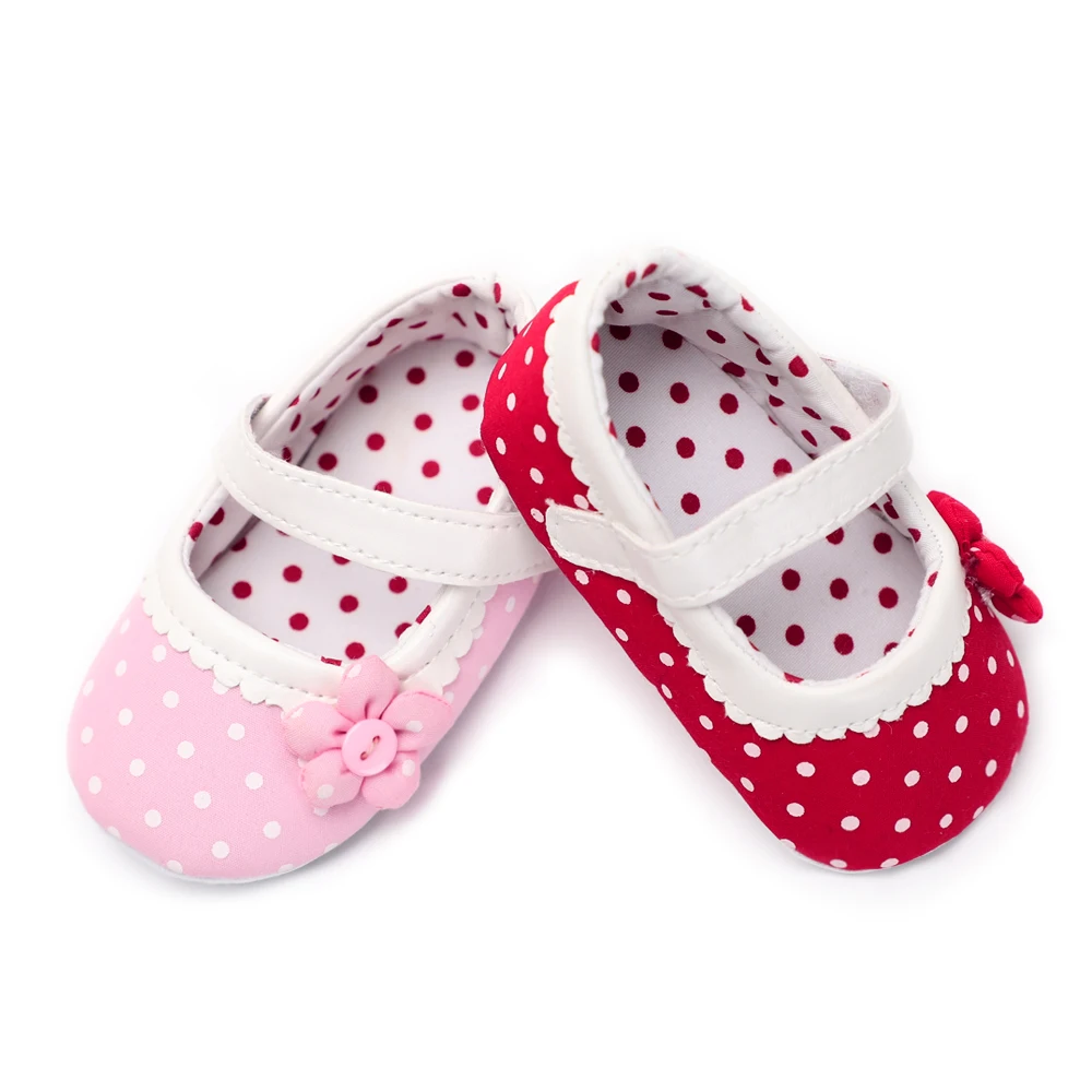 WARMSHOP Baby Girls Anti-Slip Soft Sole Bow Leather Princess Shoes Hook & Loop Waterproof Walking Casual Shoes 
