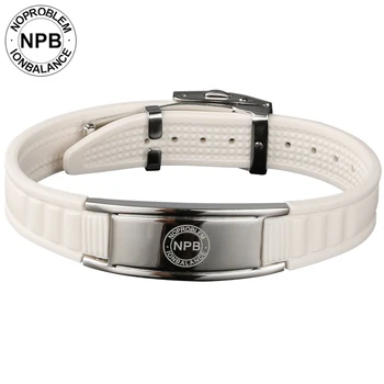 

Noproblem 036 anti-fatigue sports power magnetic classic hologram silicone smart infinity tourmaline germanium bracelet