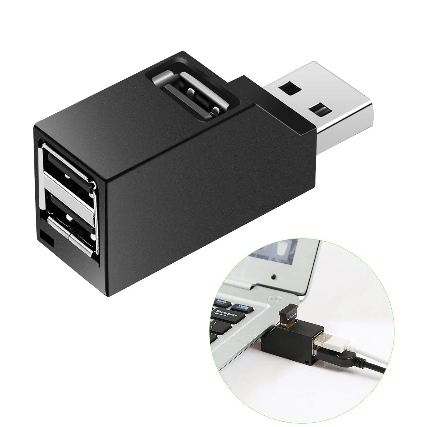 

HOT-High Speed 3 Port USB 2.0 Multi HUB Splitter Expansion Desktop PC Laptop Adapter.