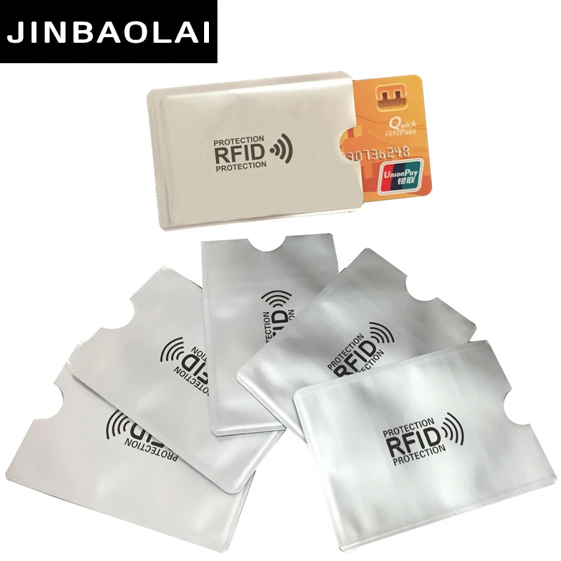 

10pcs Anti Rfid Blocking Reader Lock Bank Card Holder ID Bank Card Case Rfid Protection Metal Credit Card Holder Aluminium H042