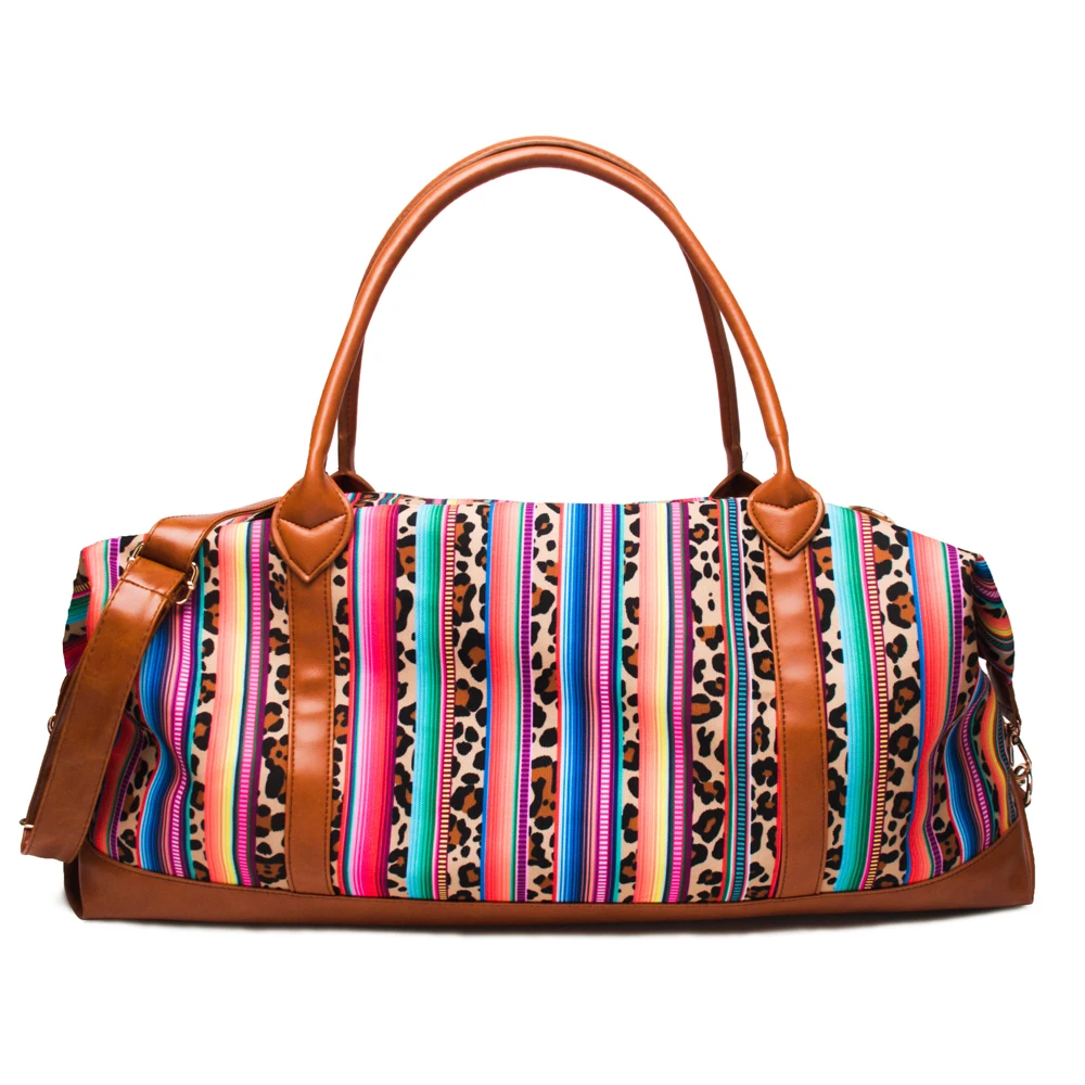 Wholesale-Supplier-Leopard-Serape-Travel-Bag-Stripes