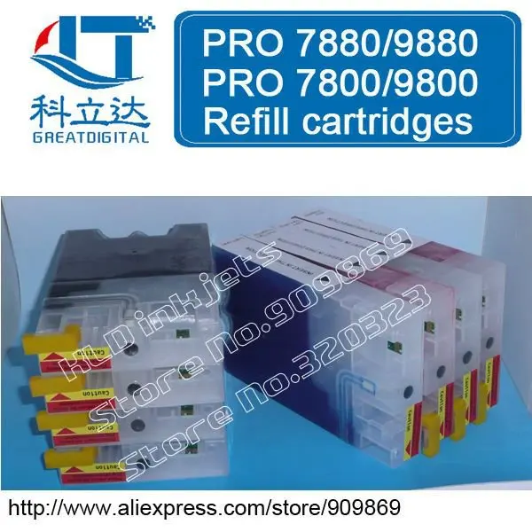 

[KLD Inkjets] PRO7800 220ml Refllable Dye ink cartridge is compatible with EPSON Stylus  pro 7800 [ With chip and Dye ink ]