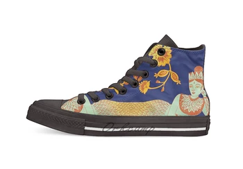 

Flower Devi Green Goddess Design breathable Casual High Top lace-up Canvas shoes sneakers