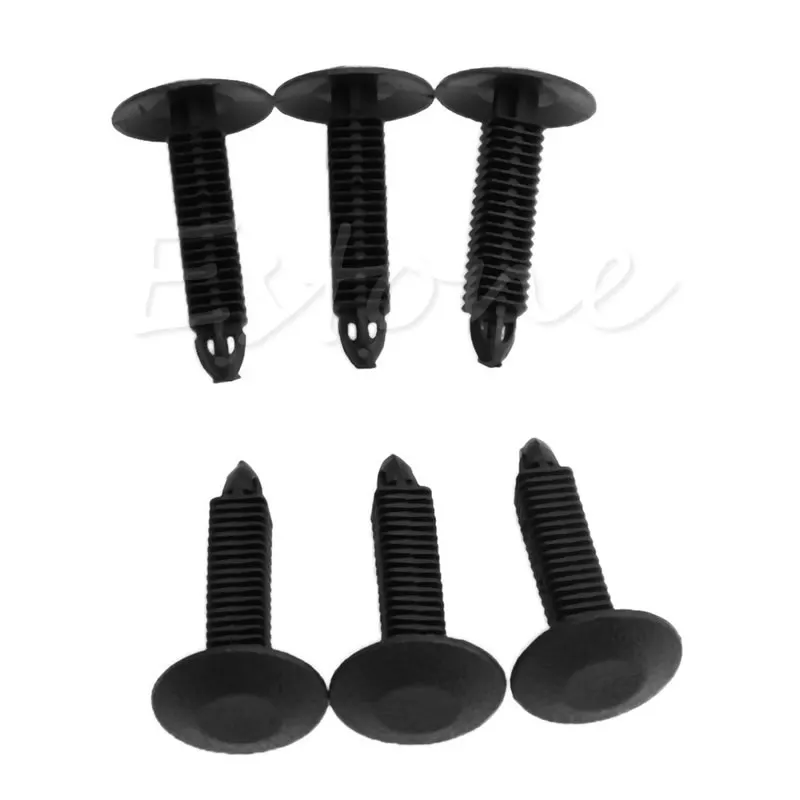 20 Pcs 7mm Hole Plastic Rivets Fastener Push Clips Black for Car Auto Fender