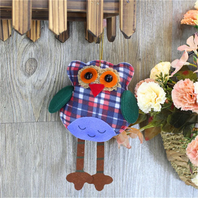 2018 New Merry Christmas Owl Plush Pendant Toys Christmas Tree Nighthawk Owl Dolls Xmas Party Room Shop Home Decor 12pcslot (10)