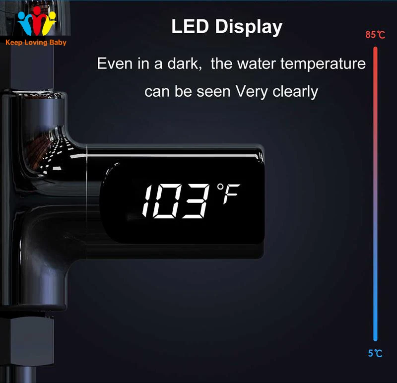 Цифровой термометр для душа без батареи в реальном времени температура воды монитор для кухня; ванная; Душ Уход за ребенком