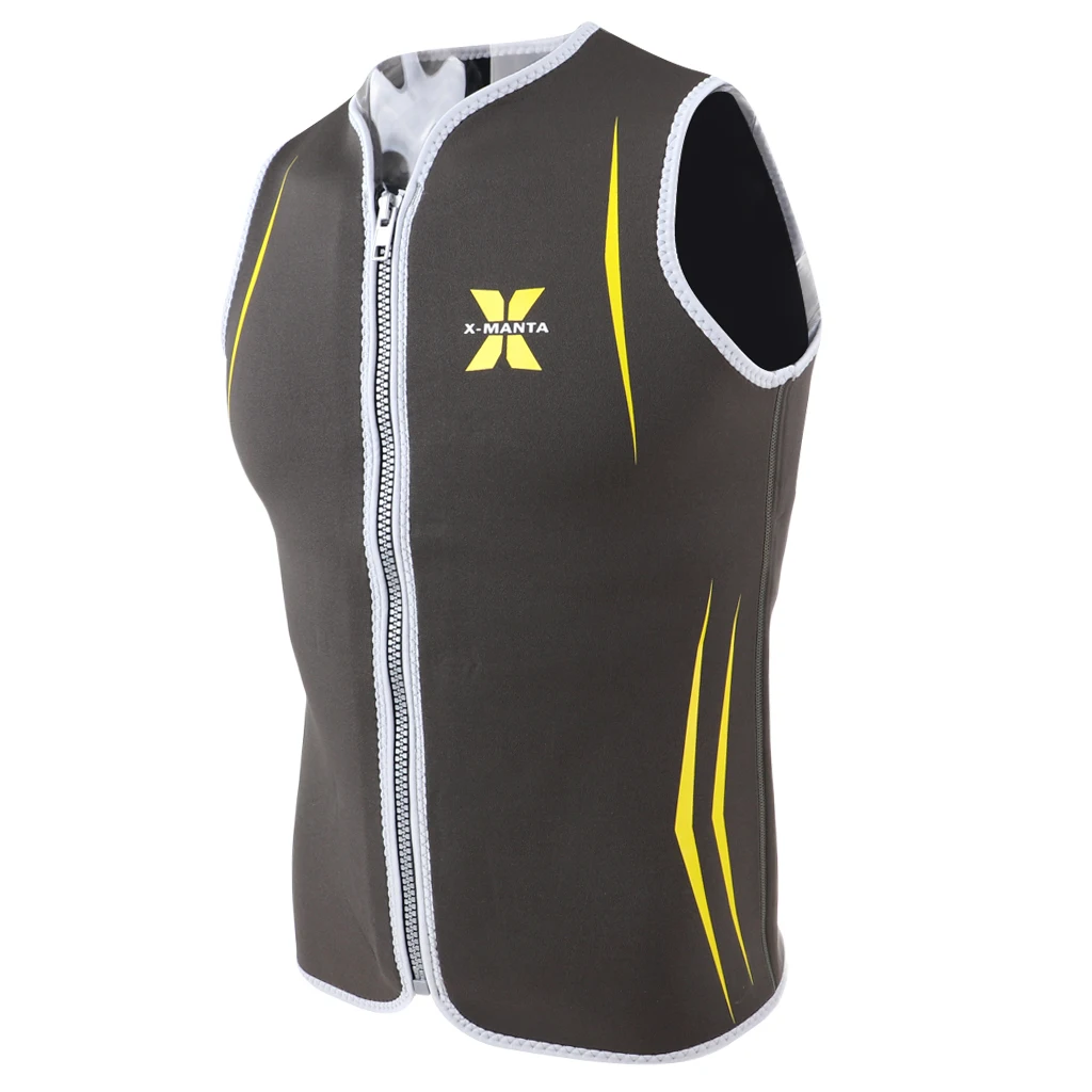 Premium 3mm Men's Wetsuits Neoprene Sleeveless Front Zipper Vest Jacket Top for Scuba Diving Surfing Swimming Snorkeling Suit