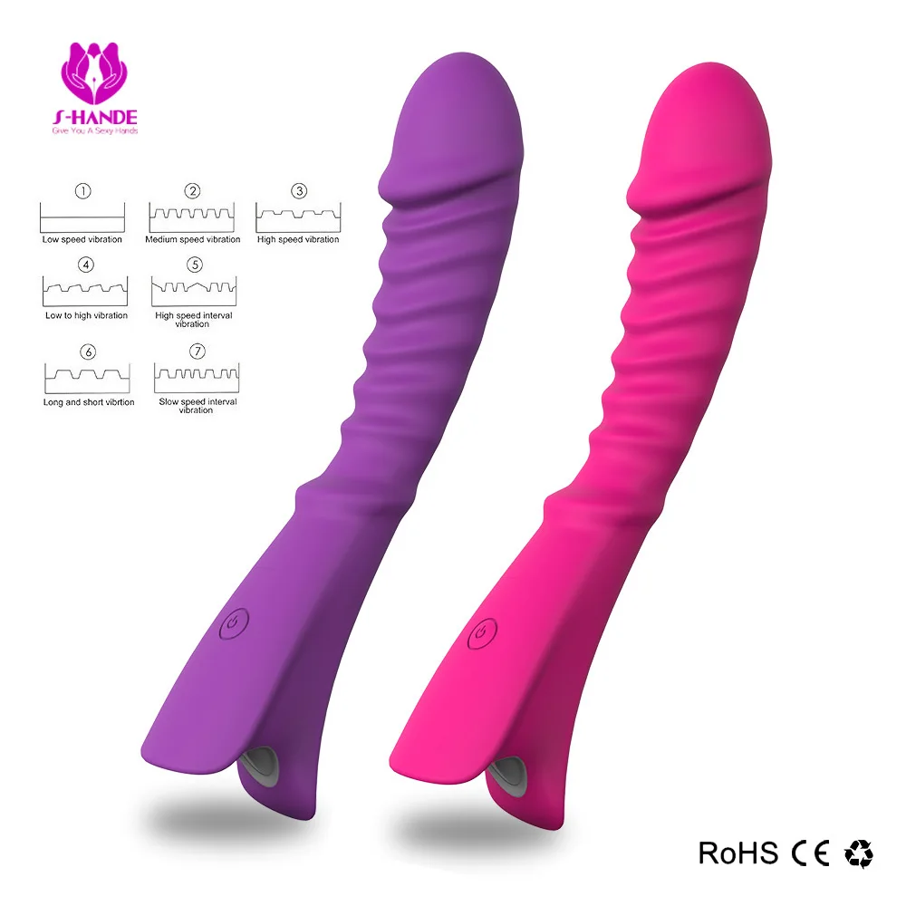 Вибратор SHD 7 с зарядкой от USB для стимуляции точки G и клитора|av vibrator|vibrator avclitoral