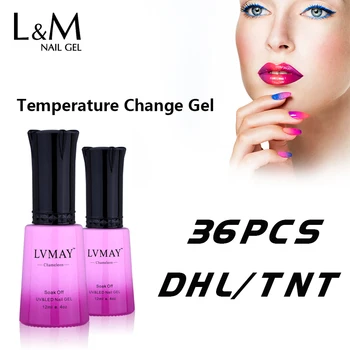 

36 Pcs Gel Nails Beauty DHL Free Shipping Temperature Color Change Nail Art Soak Off Uv Polish Lvmay Brand Gelpolish