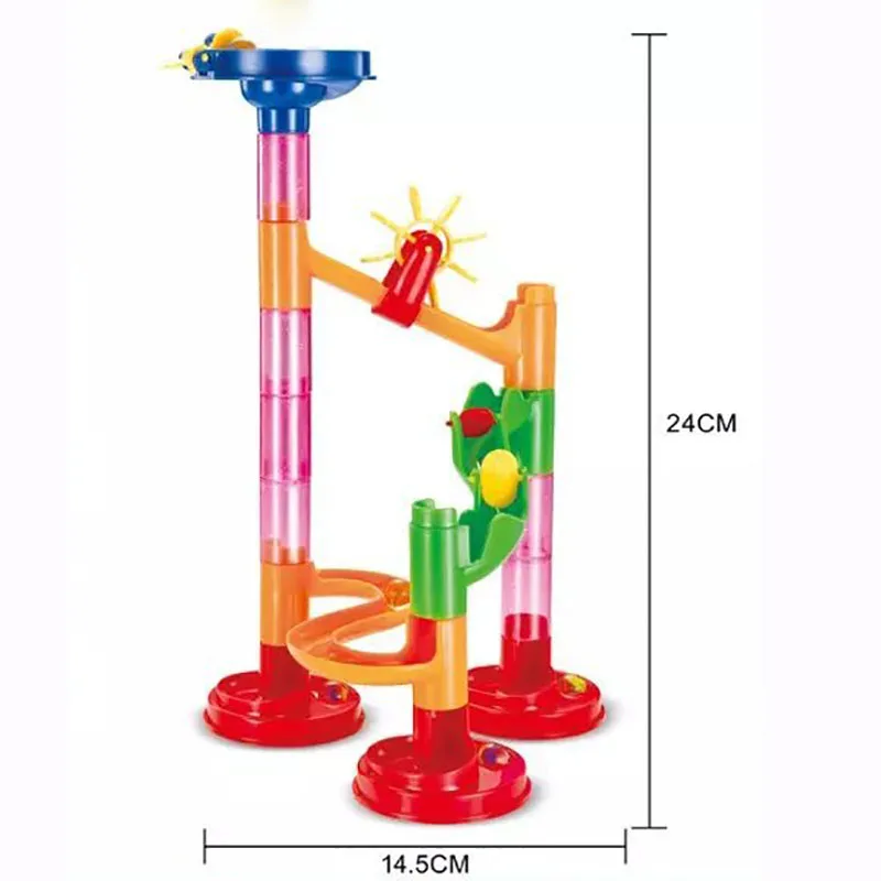 Цветные строительные блоки DIY Строительство мраморный трек Запуск шары лабиринты 3D мяч на направляющей блок детский подарок развивающие игрушки